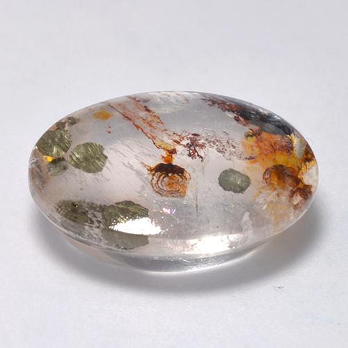 Quarzo Con Marcasite Multicolore naturale da 13.79 ct, Taglio ovale, Trasparente