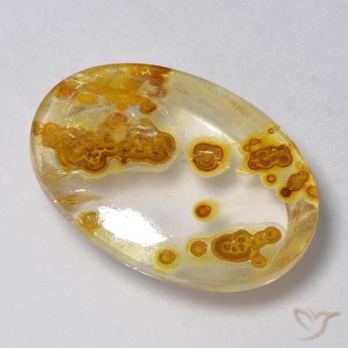 Quarzo con marcasite Multicolore naturale da 14.21 ct, Ovale, Trasparente