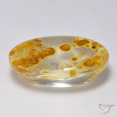 Quarzo con marcasite Multicolore naturale da 14.21 ct, Ovale, Trasparente