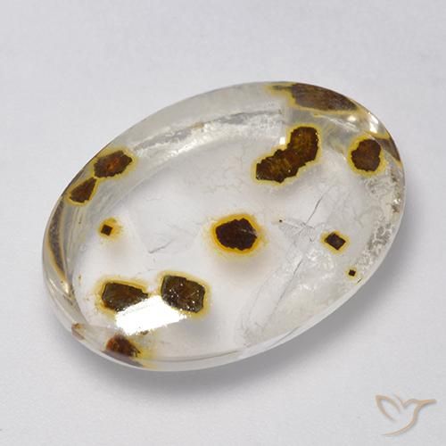 16.93ct Naturale Multicolore Quarzo Con Marcasite, Ovale, Trasparente