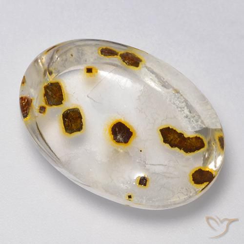 Quarzo con marcasite Multicolore naturale da 16.93 ct, Ovale, Trasparente