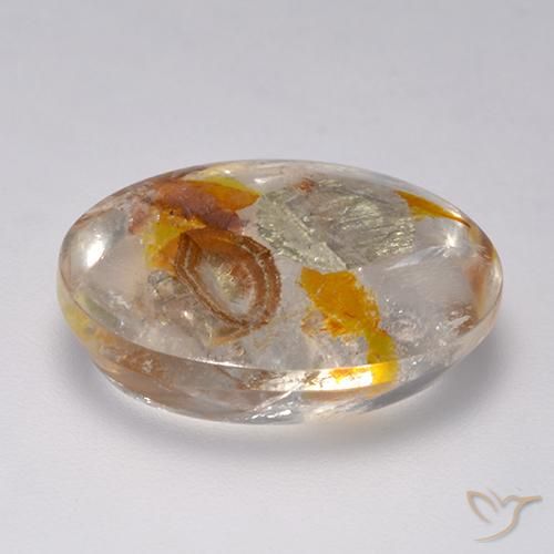 Quarzo con marcasite Multicolore naturale da 16.86 ct, Ovale, Trasparente
