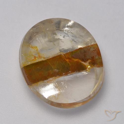 8.27ct Naturale Multicolore Quarzo Con Marcasite, Ovale, Trasparente