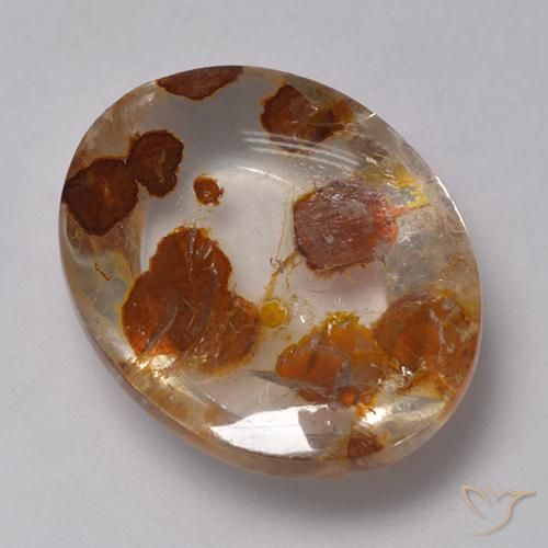 9.52ct Naturale Multicolore Quarzo Con Marcasite, Ovale, Trasparente