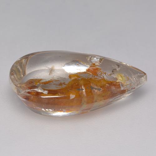 Quarzo con marcasite naturale multicolore da 8,86 ct, taglio a pera, trasparente