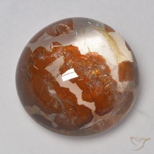 20.59ct Naturale Multicolore Quarzo Con Marcasite, Rotondo, Trasparente