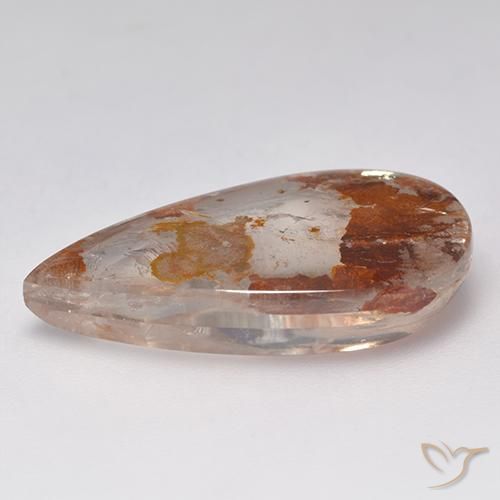 Quarzo con marcasite Multicolore naturale da 12.68 ct, Forma a pera, Trasparente