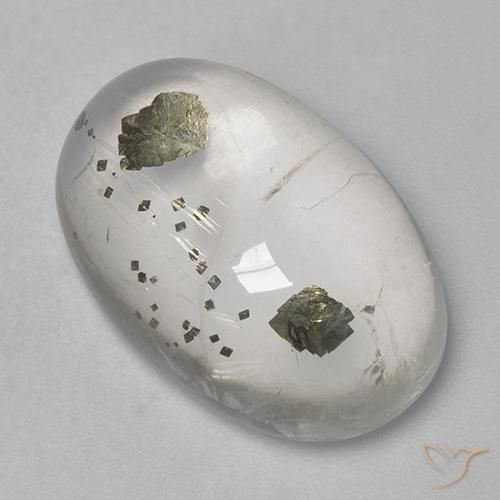 15.62ct Naturale Multicolore Quarzo Con Marcasite, Ovale, Trasparente