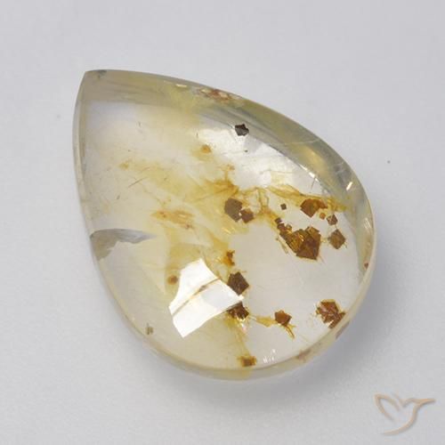 Quarzo con marcasite Multicolore naturale da 5.72 ct, Forma a pera, Trasparente