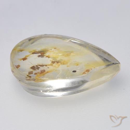 Quarzo con marcasite Multicolore naturale da 5.72 ct, Forma a pera, Trasparente