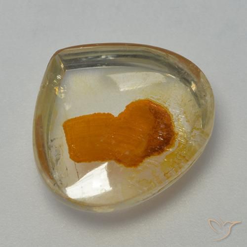 Quarzo con marcasite naturale multicolore da 7,97 ct, taglio a pera, trasparente
