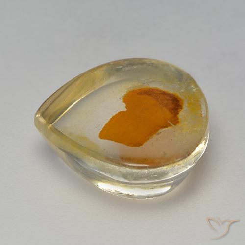 Quarzo con marcasite naturale multicolore da 7,97 ct, taglio a pera, trasparente