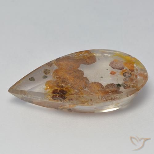 Quarzo Con Marcasite Multicolore naturale da 13.85 ct, Forma a pera, Trasparente