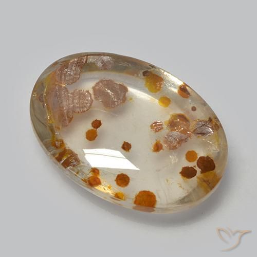 Quarzo con marcasite Multicolore naturale da 12.37 ct, Ovale, Trasparente