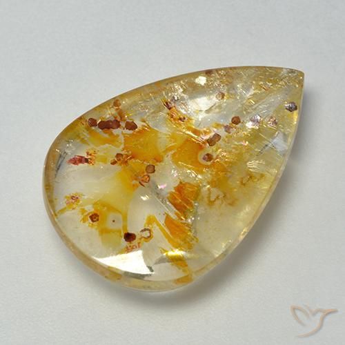 Quarzo con marcasite Multicolore naturale da 13.08 ct, Forma a pera, Trasparente
