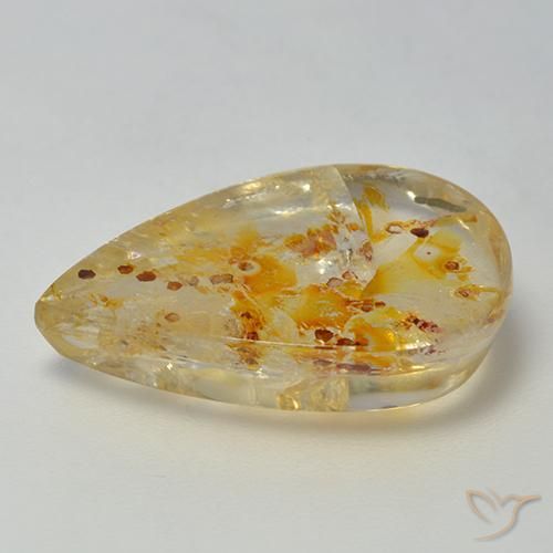 Quarzo con marcasite Multicolore naturale da 13.08 ct, Forma a pera, Trasparente
