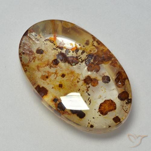 16.40ct Naturale Multicolore Quarzo Con Marcasite, Ovale, Trasparente