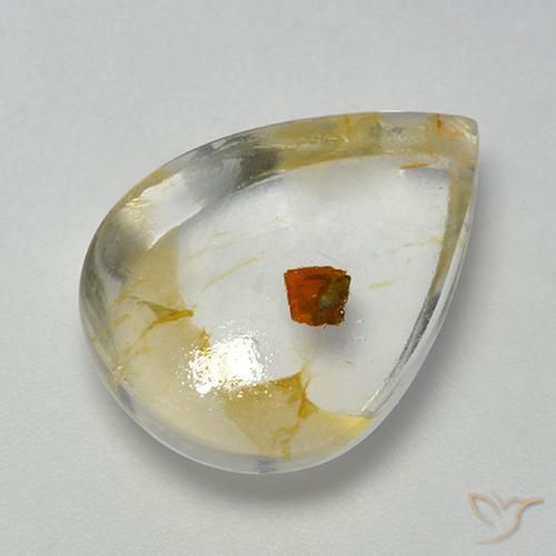 10.25ct Naturale Multicolore Quarzo Con Marcasite, Forma a pera, Trasparente