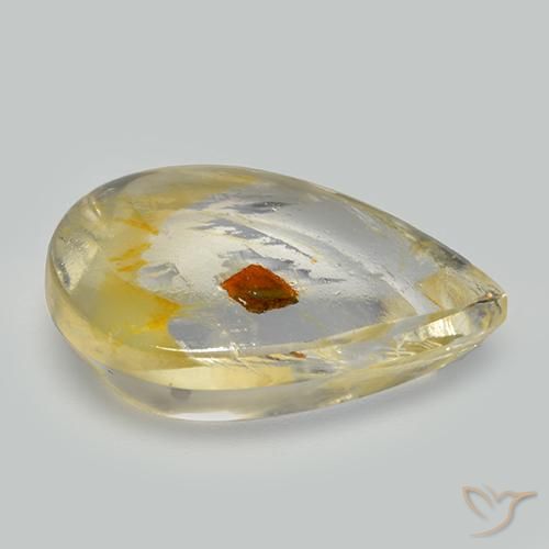 Quarzo con marcasite Multicolore naturale da 10.25 ct, Forma a pera, Trasparente
