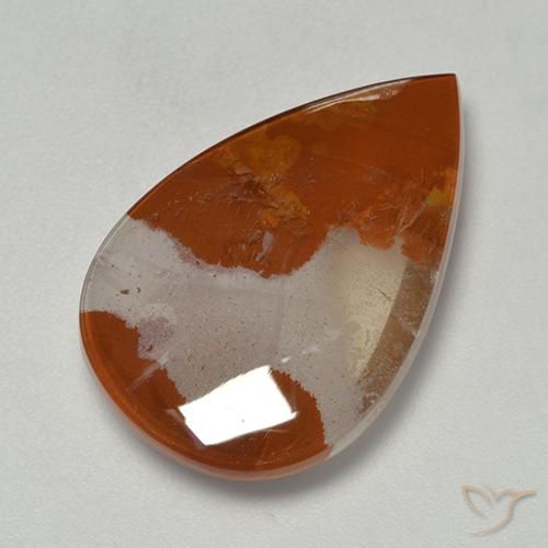 14.40ct Naturale Multicolore Quarzo con marcasite, Forma a pera, Trasparente