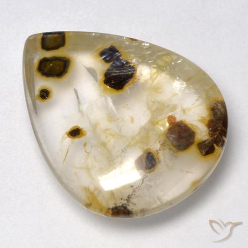 Quarzo con marcasite Multicolore naturale da 16.06 ct, Forma a pera, Trasparente