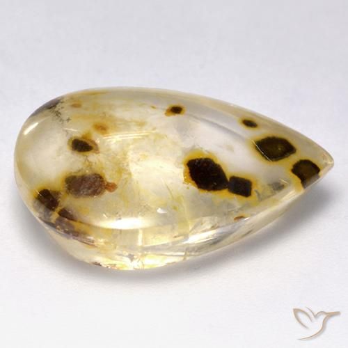 Quarzo con marcasite Multicolore naturale da 16.06 ct, Forma a pera, Trasparente