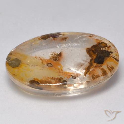 Quarzo con marcasite Multicolore naturale da 21.00 ct, Ovale, Trasparente