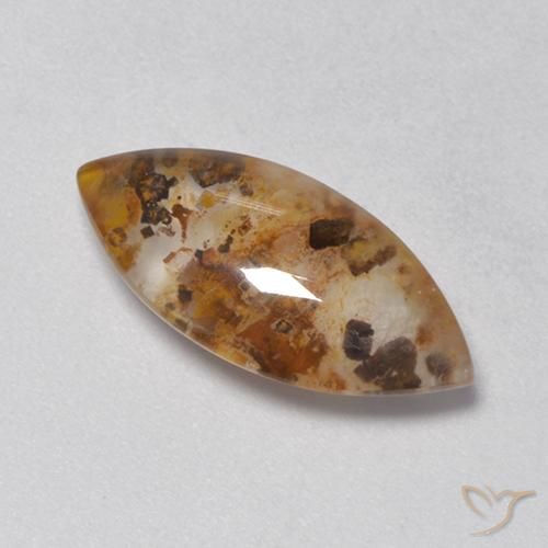 4.54ct Naturale Multicolore Quarzo con marcasite, Taglio marquise, Trasparente