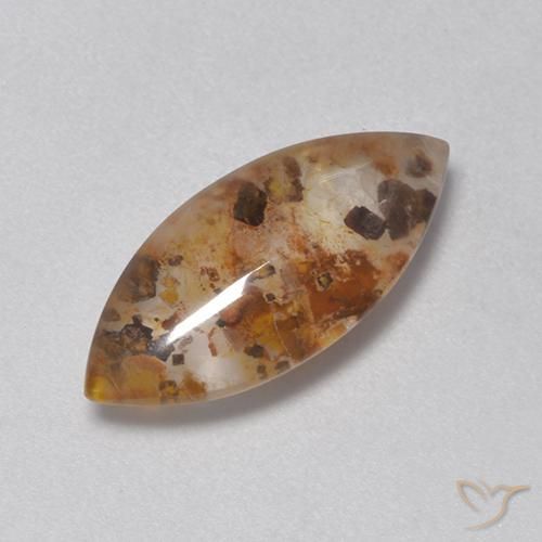 Quarzo con marcasite Multicolore naturale da 4.54 ct, Taglio marquise, Trasparente