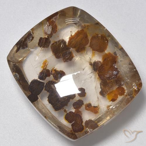 Quarzo con marcasite Multicolore naturale da 28.55 ct, Cuscino, Trasparente