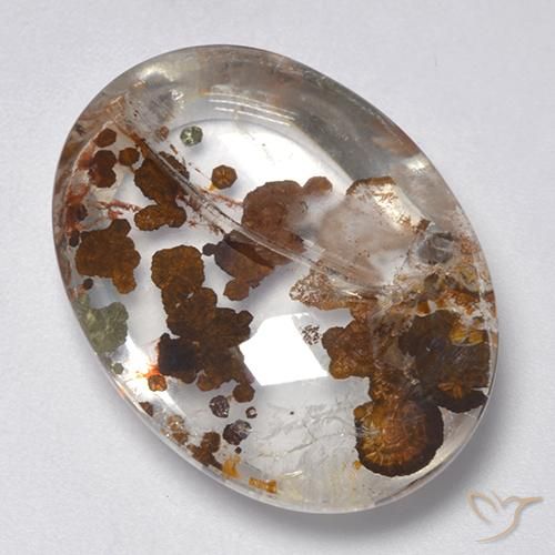 Quarzo con marcasite Multicolore naturale da 25.77 ct, Ovale, Trasparente
