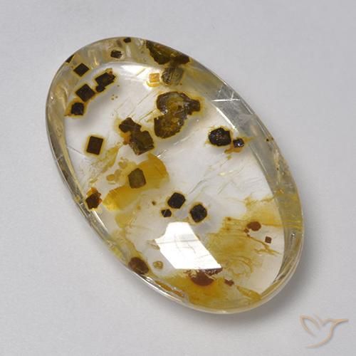 Quarzo con marcasite Multicolore naturale da 26.59 ct, Ovale, Trasparente