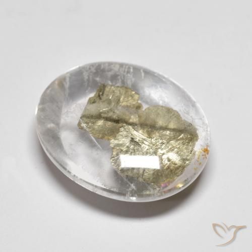 10.68ct Naturale Multicolore Quarzo Con Marcasite, Ovale, Trasparente