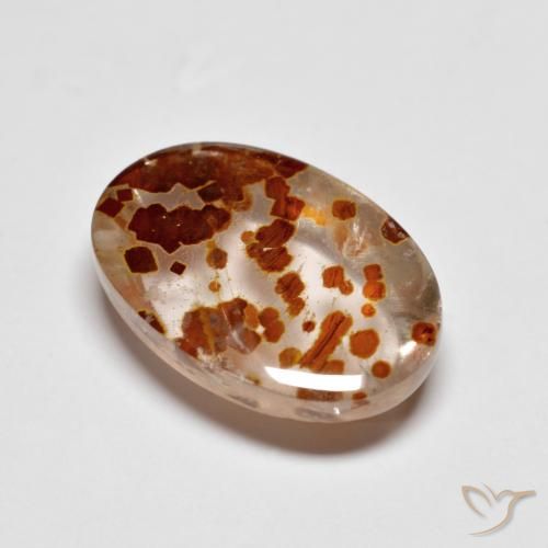 6.22ct Naturale Multicolore Quarzo Con Marcasite, Ovale, Trasparente