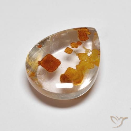 Quarzo con marcasite Multicolore naturale da 9.42 ct, Forma a pera, Trasparente