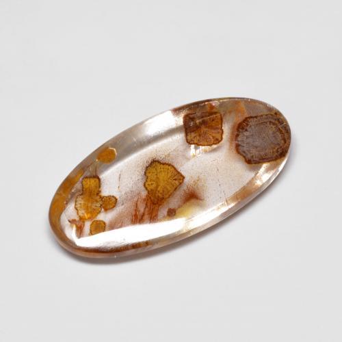 Quarzo con marcasite multicolore naturale da 4,76 ct, taglio ovale, trasparente