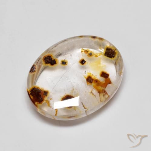Quarzo con marcasite Multicolore naturale da 9.60 ct, Ovale, Trasparente