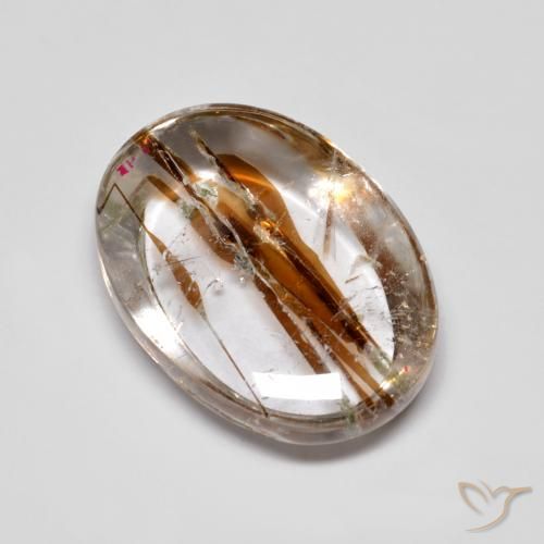 10.33ct Naturale Multicolore Quarzo Con Marcasite, Ovale, Trasparente