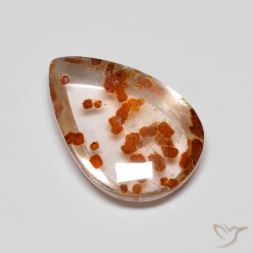 Quarzo Con Marcasite Multicolore naturale da 6.01 ct, Forma a pera, Trasparente