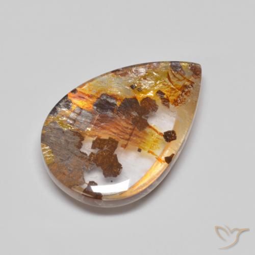 Quarzo con marcasite Multicolore naturale da 8.32 ct, Forma a pera, Trasparente