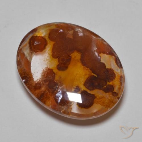 19.21ct Naturale Multicolore Quarzo Con Marcasite, Ovale, Trasparente