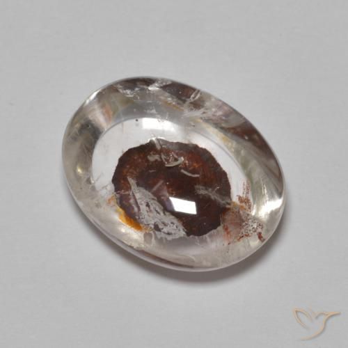 6.33ct Naturale Multicolore Quarzo Con Marcasite, Ovale, Trasparente
