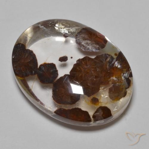 Quarzo con marcasite Multicolore naturale da 32.37 ct, Ovale, Trasparente