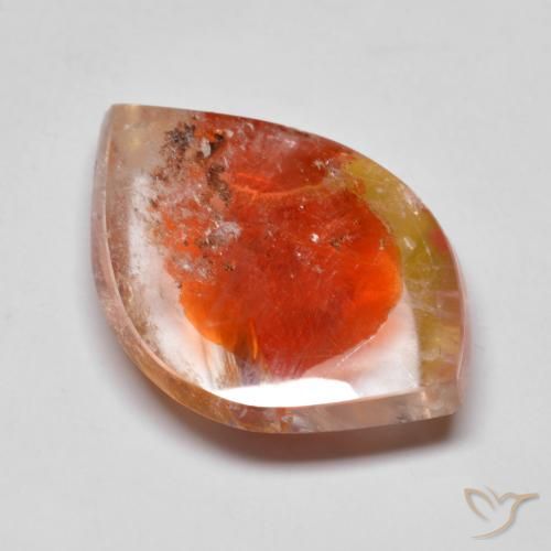 14.85ct Naturale Multicolore Quarzo con marcasite, Taglio a fantasia, Trasparente