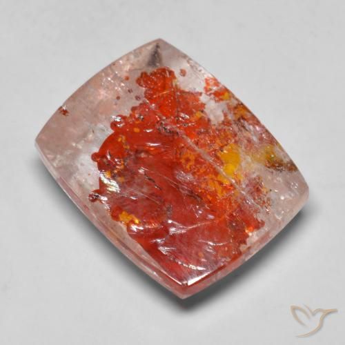 13.12ct Naturale Multicolore Quarzo con marcasite, Cuscino, Traslucido