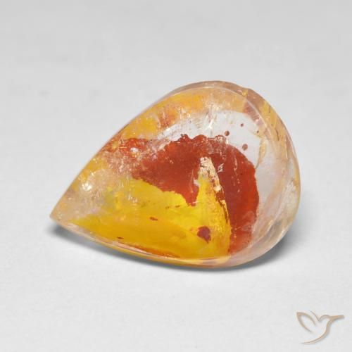5.50ct Naturale Multicolore Quarzo Con Marcasite, Forma a pera, Trasparente