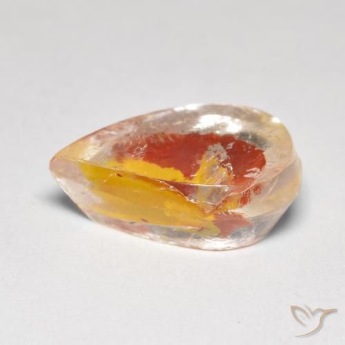 Quarzo con marcasite Multicolore naturale da 5.50 ct, Forma a pera, Trasparente