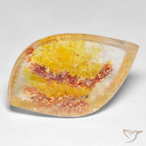 14.09ct Naturale Multicolore Quarzo con marcasite, Taglio a fantasia, Trasparente
