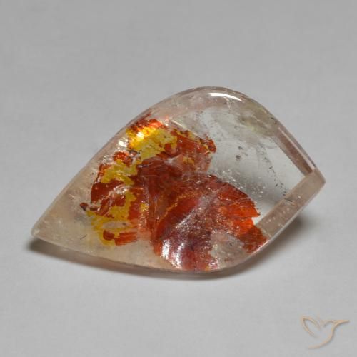 15.45ct Naturale Multicolore Quarzo Con Marcasite, Taglio a fantasia, Trasparente