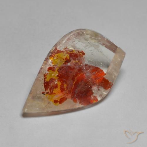 Quarzo con marcasite Multicolore naturale da 15.45 ct, Taglio a fantasia, Trasparente